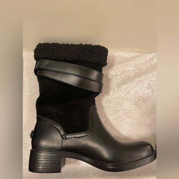 Coach Zena Black Suede Leather Winter Mid-Calf Boot Size 8B - Picture 5 of 10